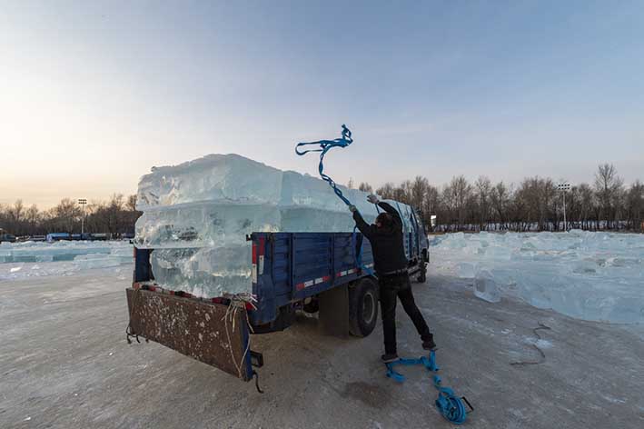 哈(ha)爾濱冬季采冰(bīng) 采冰工具